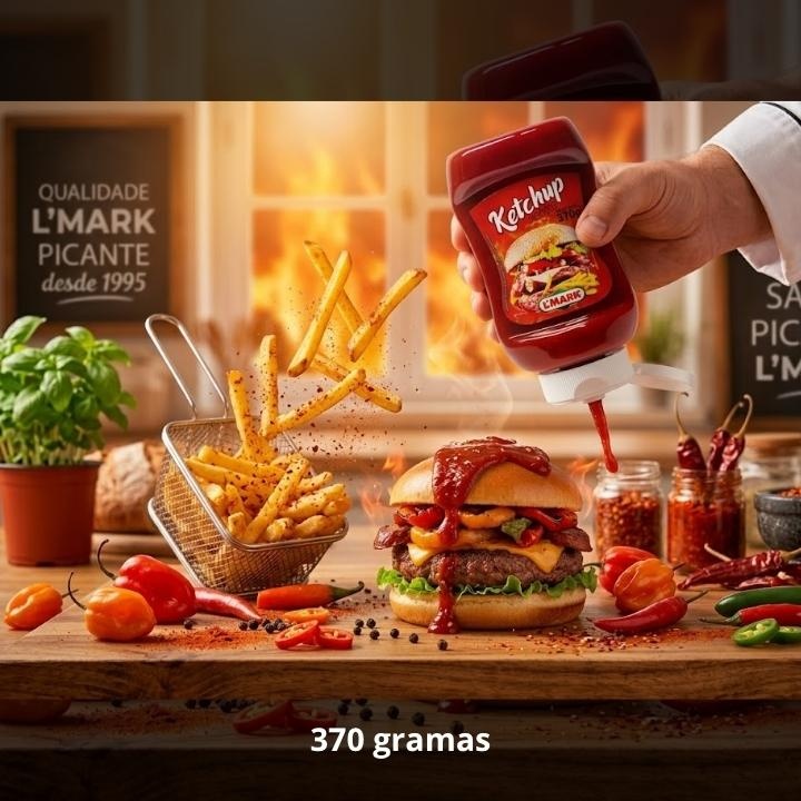 Ketchup Picante 370g - L'Mark Temperos e Condimentos Artesanais - Fabrica em Palmas TO