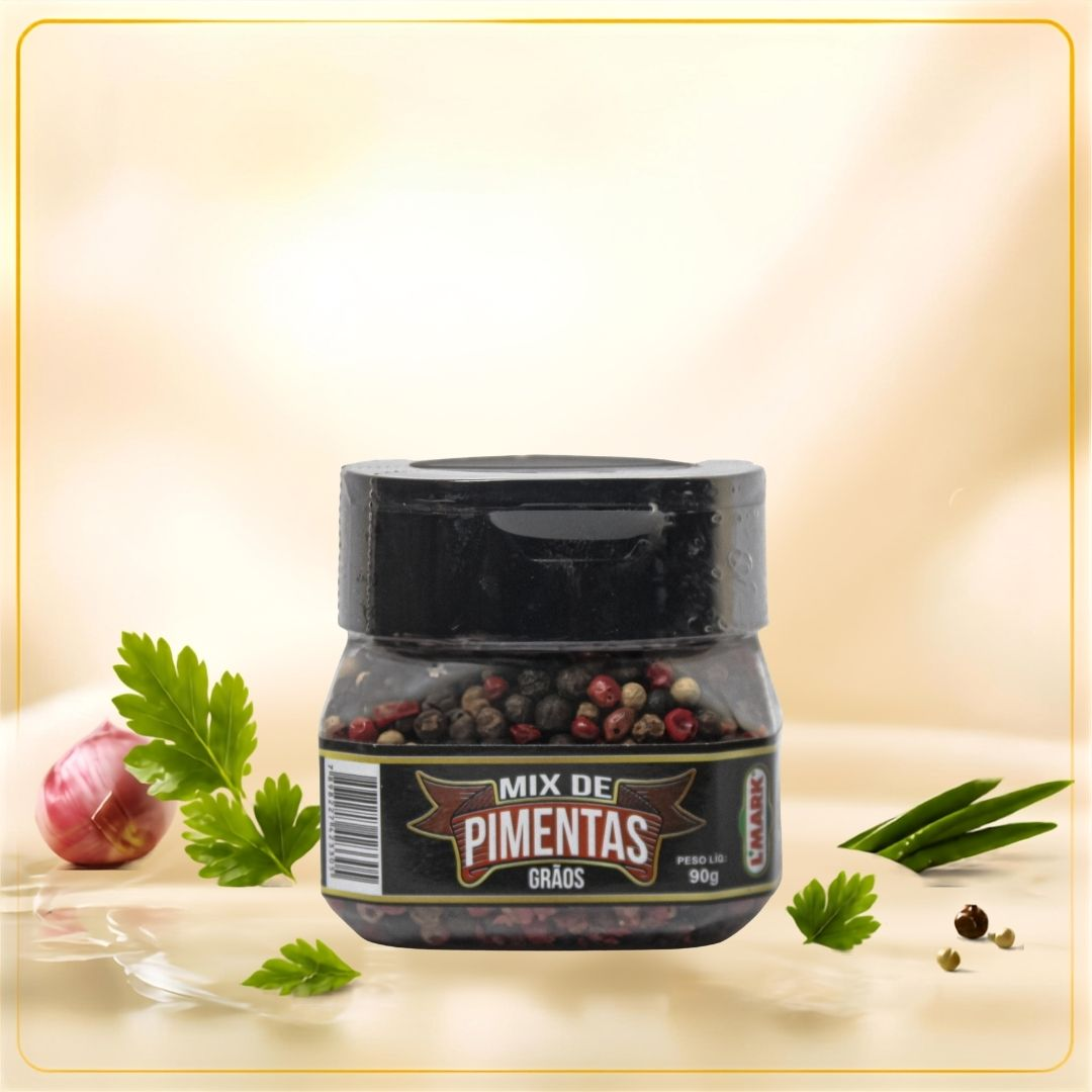 Mix de Pimentas em Graos 90g - L'Mark Temperos e Condimentos Artesanais - Fabrica em Palmas TO