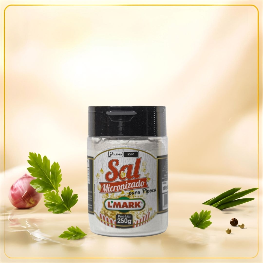Sal Micronizado para Pipoca 250g - L'Mark Temperos e Condimentos Artesanais - Fabrica em Palmas TO