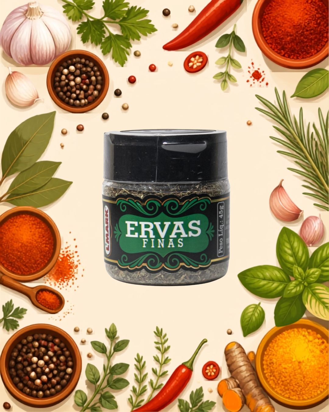 Ervas Finas 45g - L'Mark Temperos e Condimentos Artesanais - Fabrica em Palmas TO