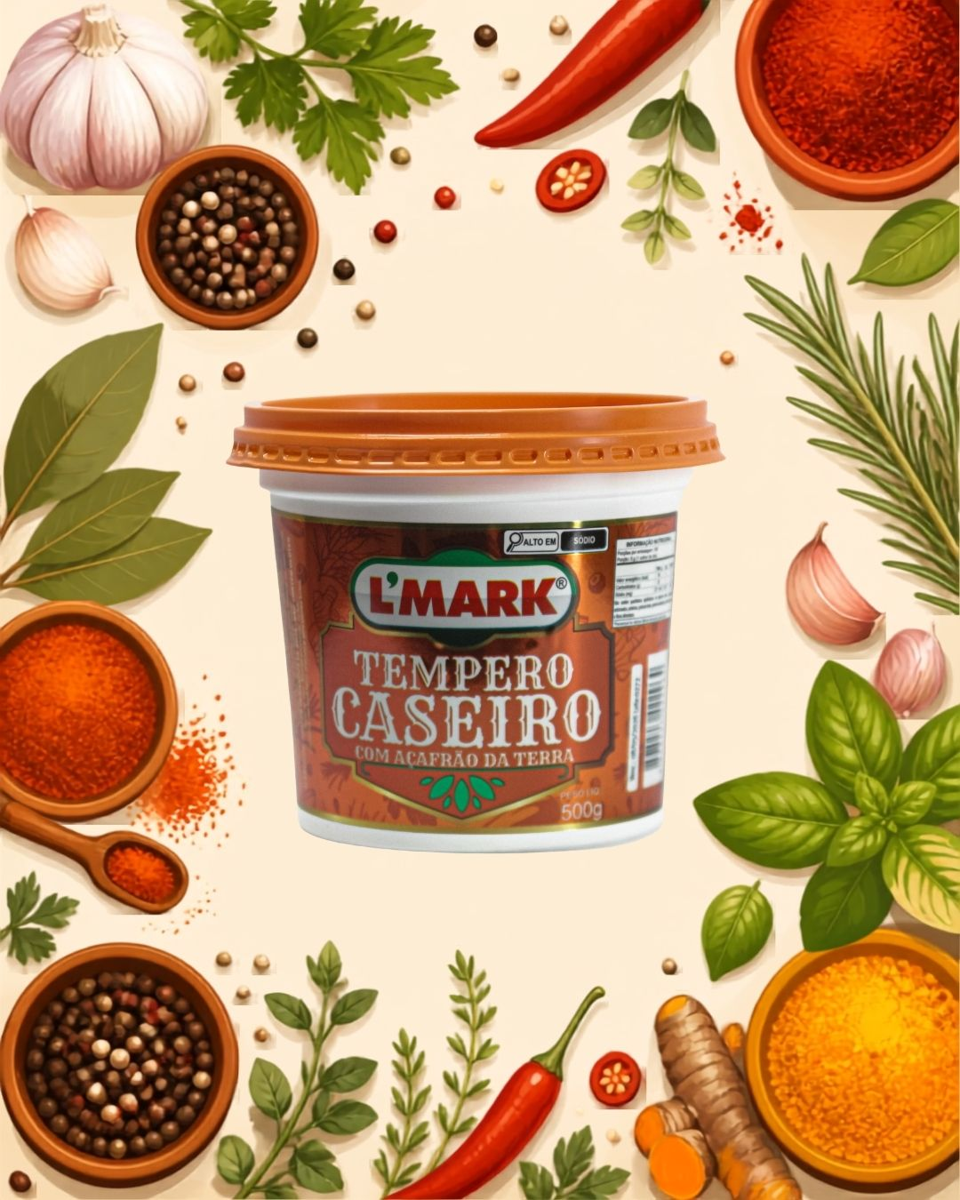 Tempero Caseiro com Açafrão da Terra Puro (Cúrcuma)